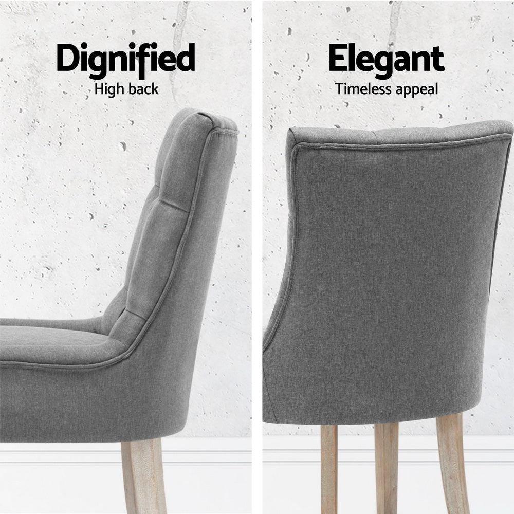 Artiss Dining Chairs Set of 4 Linen French Provincial Grey 5