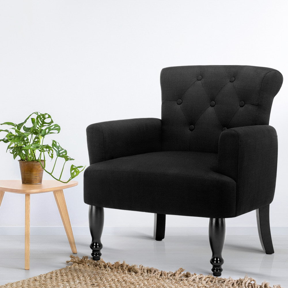 Artiss Armchair Wingback Charcoal Lothair 7