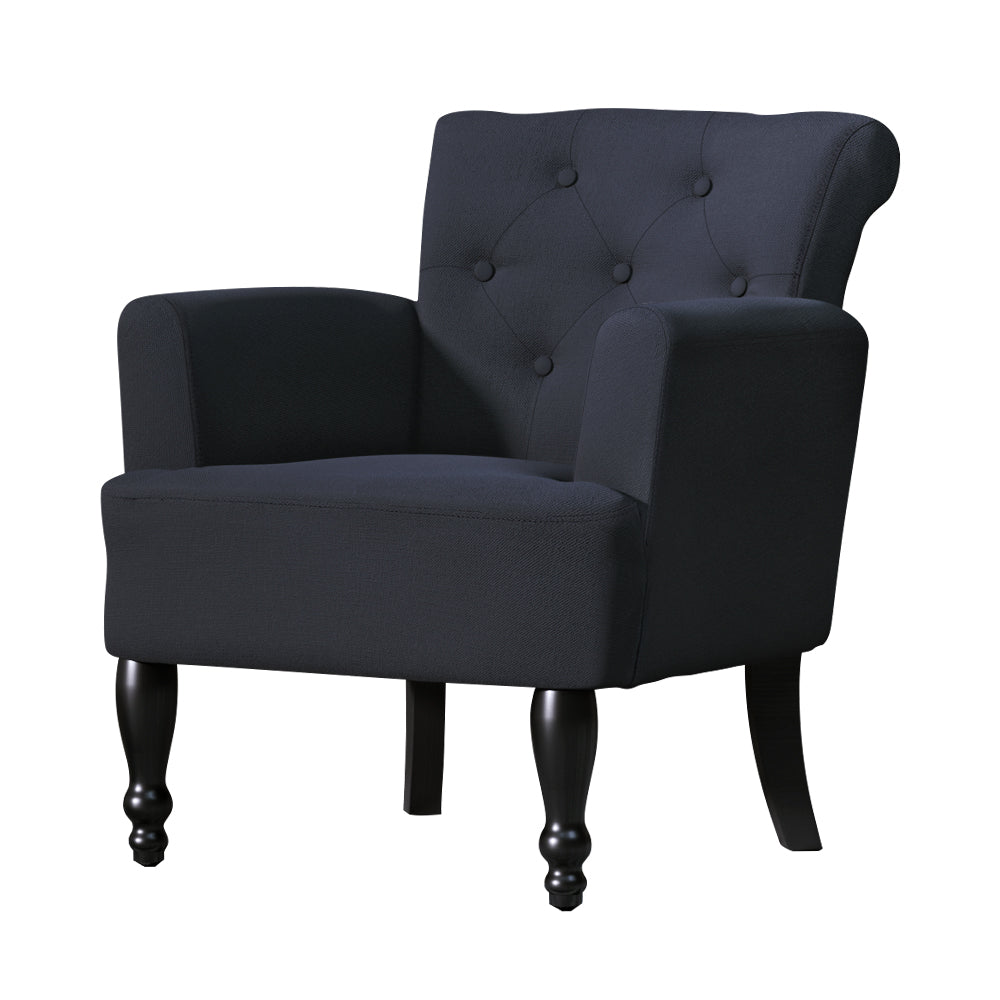 Artiss Armchair Wingback Charcoal Lothair 1