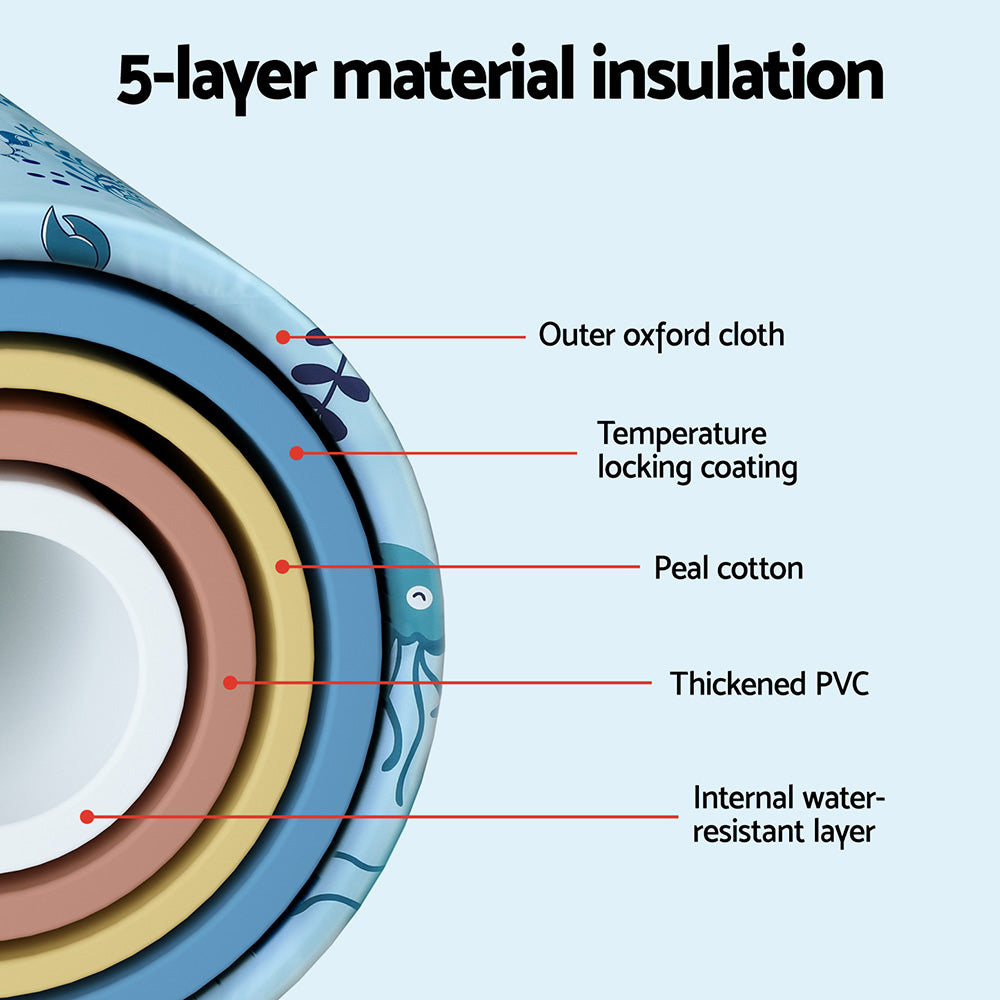 Weisshorn Foldable Bathtub PVC Spa Bucket Inflatable Cushion 114x62cm Blue 4