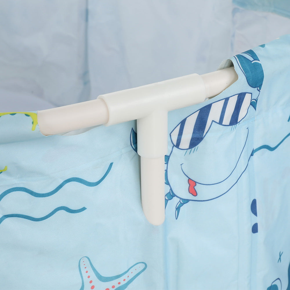 Weisshorn Foldable Bathtub PVC Spa Bucket Inflatable Cushion 134x65cm Blue 4