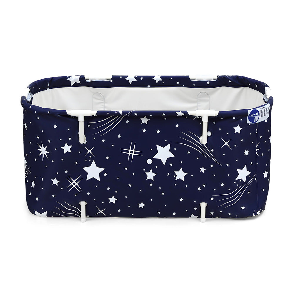 Weisshorn Foldable Bathtub PVC SPA Bucket Inflatable Cushion 114x62cm Star Navy 3