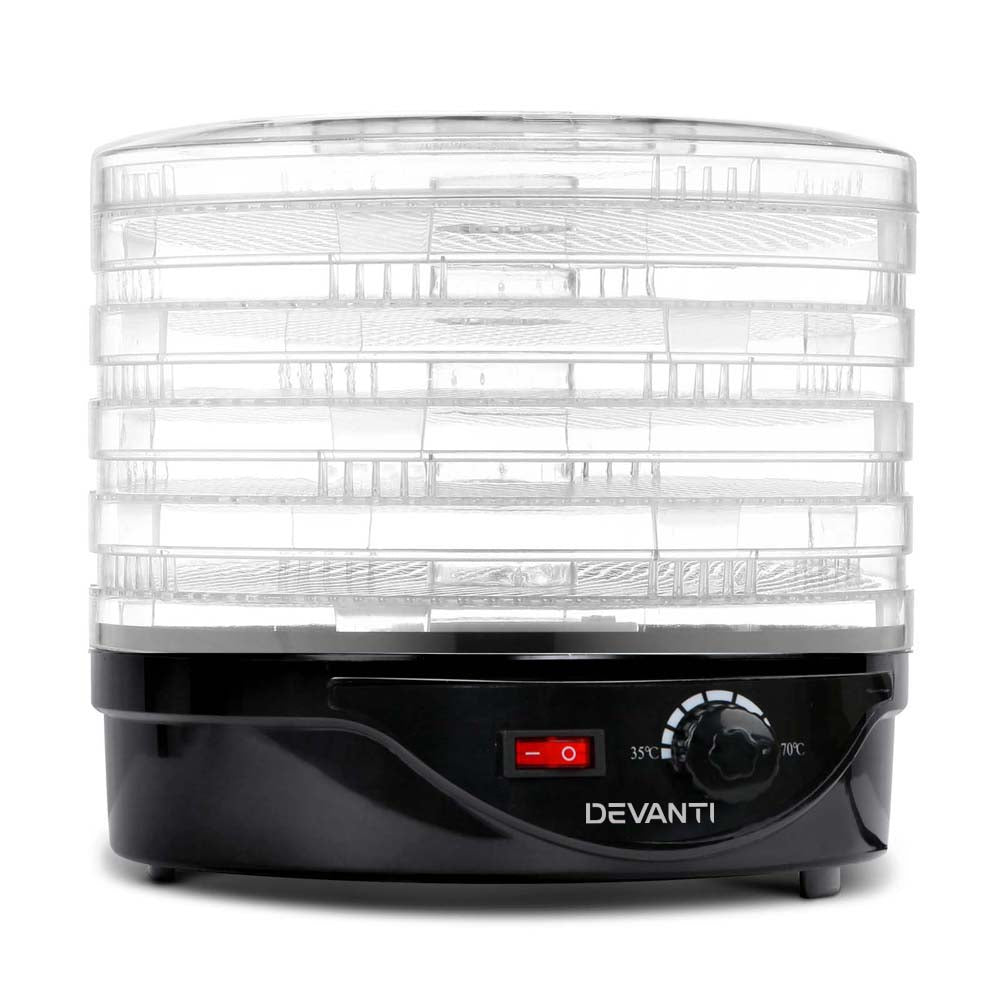 Devanti 5 Trays Food Dehydrator Fruit Dehydrators Pet Beef Jerky Dryer Black 7