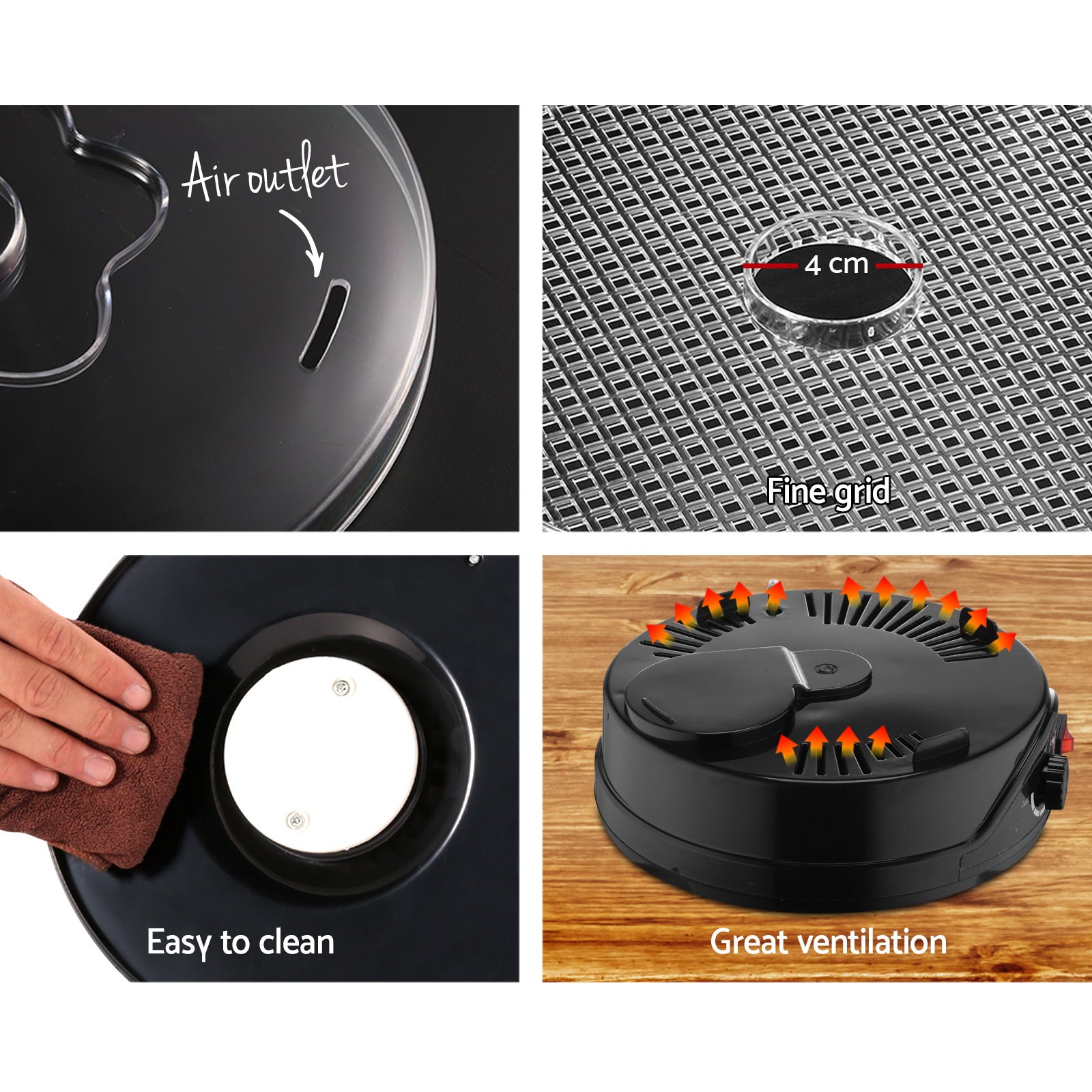Devanti 5 Trays Food Dehydrator Fruit Dehydrators Pet Beef Jerky Dryer Black 6