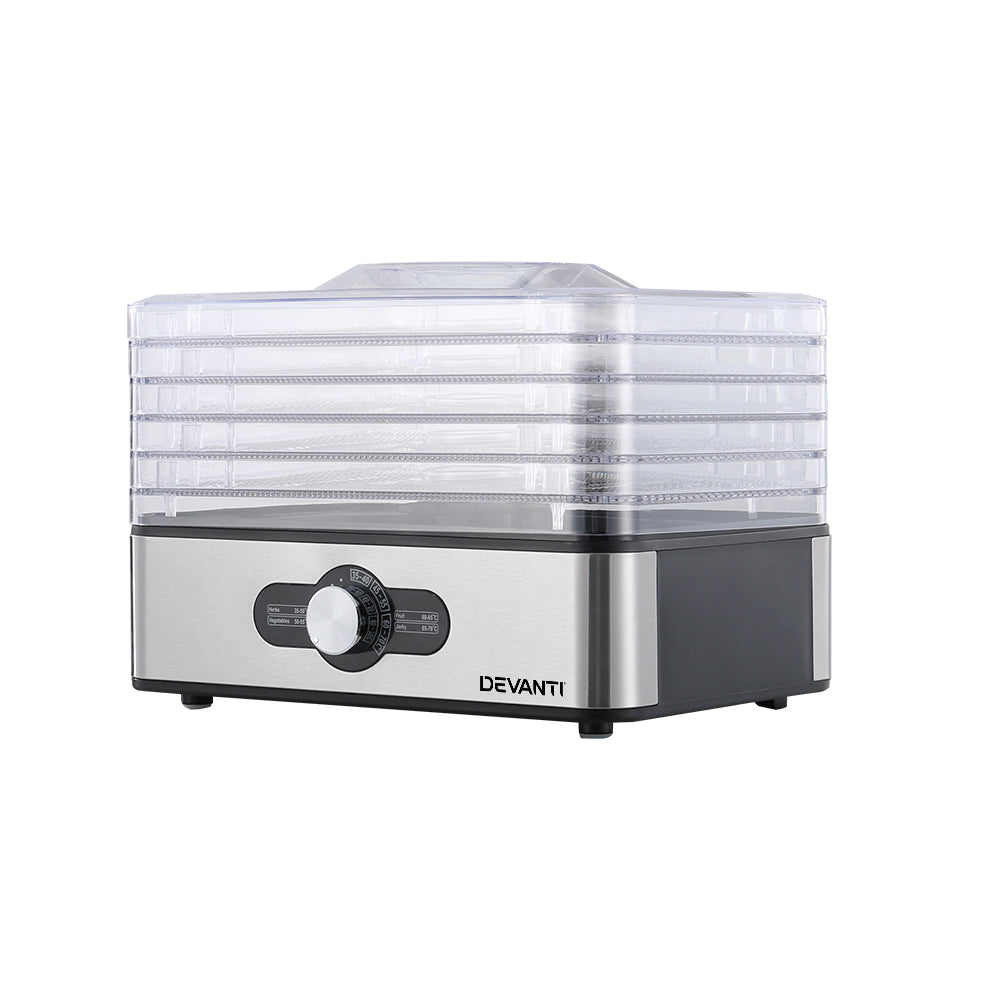 Devanti 5 Trays Food Dehydrator Stainless Steel Tray 7
