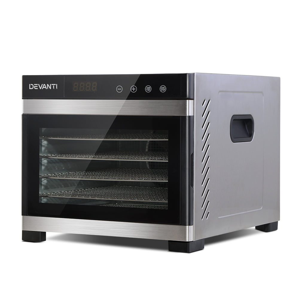 Devanti 6 Trays Food Dehydrator Stainless Steel Tray 8