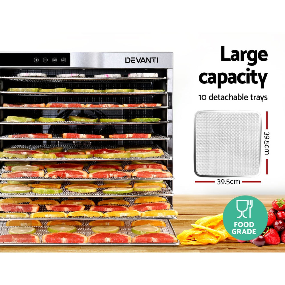Devanti 10 Trays Food Dehydrator Stainless Steel Tray 3