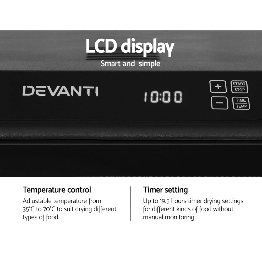 Devanti 6 Trays Food Dehydrator Stainless Steel Tray 5