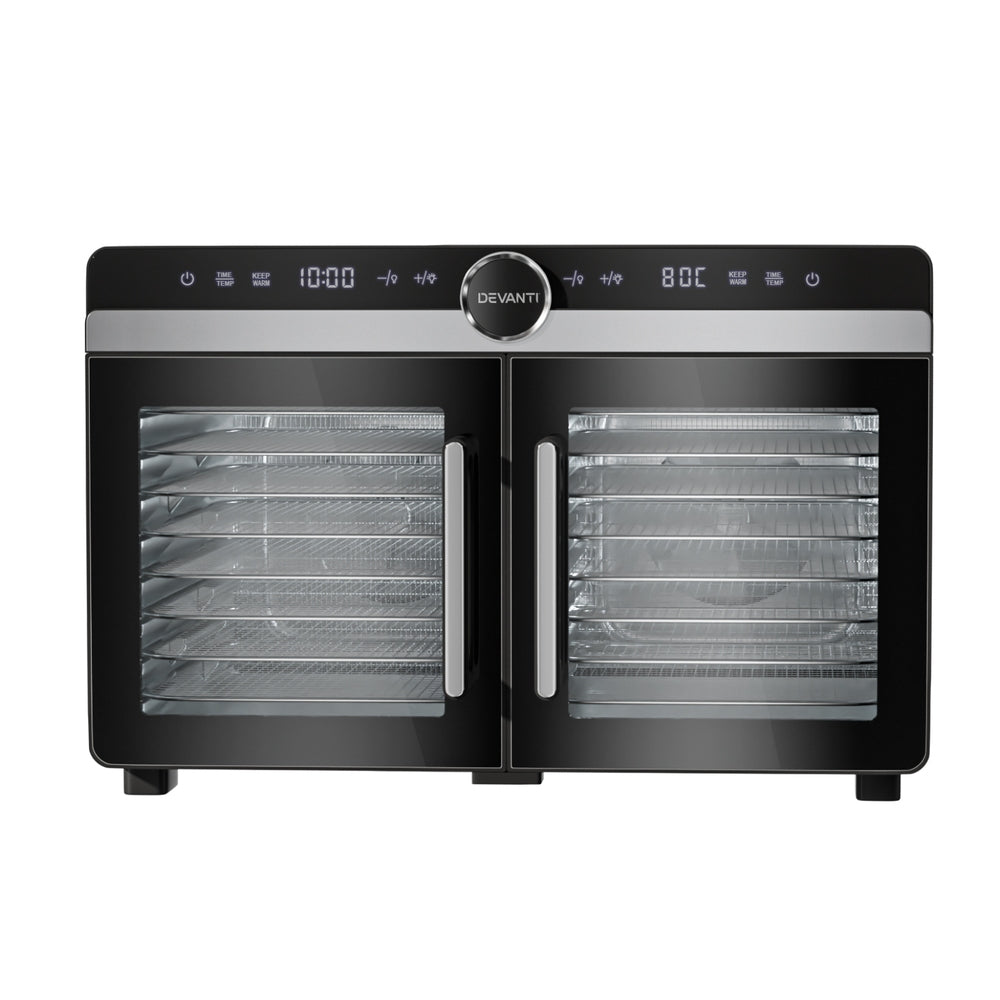 Devanti 16 Trays Food Dehydrator Dual-Zone Stainless Steel 3