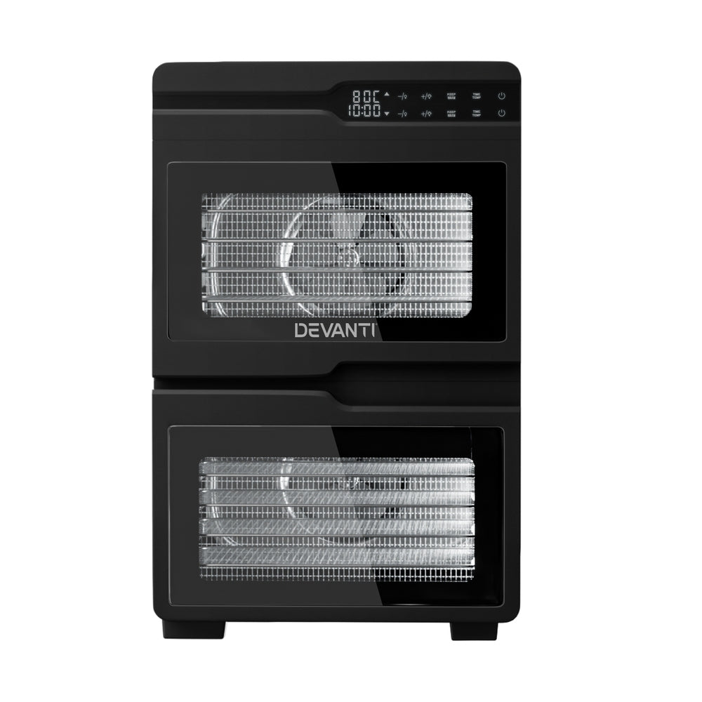 Devanti 12 Trays Food Dehydrator Dual-Zone Stainless Steel Fruit Jerky Dryer 3
