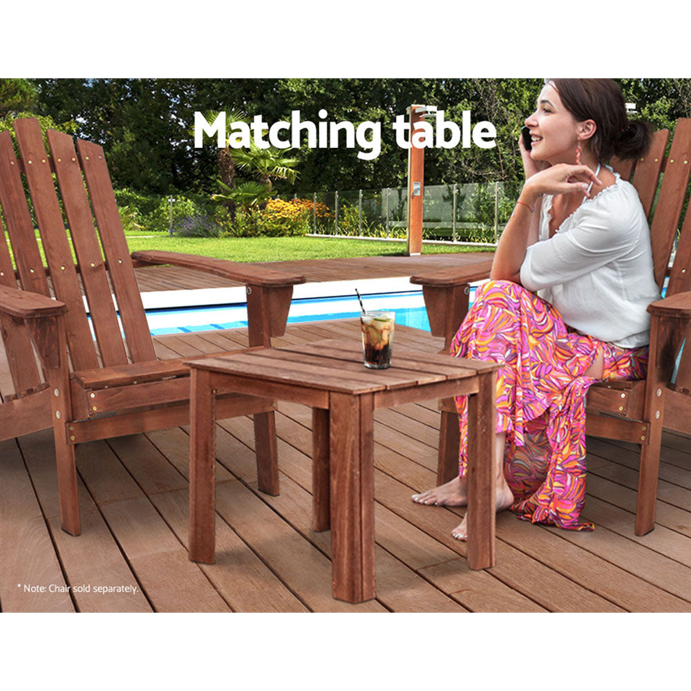 Gardeon Coffee Side Table Wooden Desk Outdoor Furniture Camping Garden Brown 5