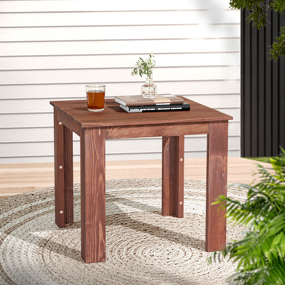 Gardeon Coffee Side Table Wooden Desk Outdoor Furniture Camping Garden Brown 7