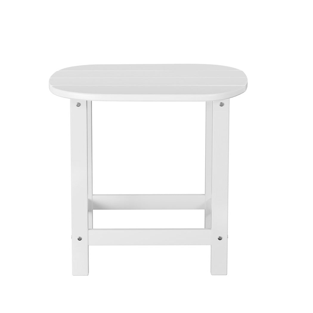 Gardeon Outdoor Coffee Side Table HDPE Desk Patio Furniture Camping Garden White 3