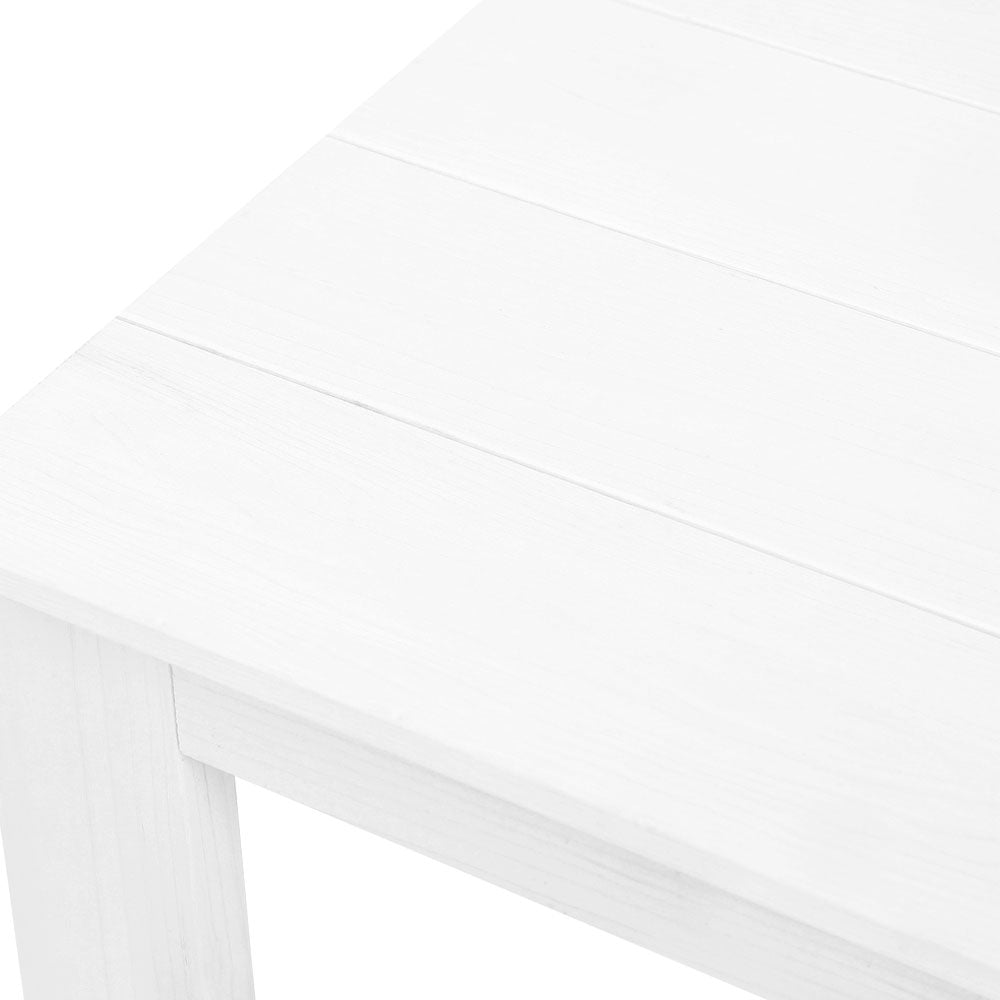 Gardeon Coffee Side Table Wooden Desk Outdoor Furniture Camping Garden White 5