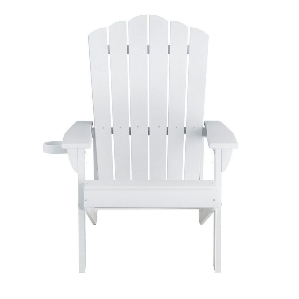 Gardeon Outdoor Chairs HDPE Adirondack Beach Chair Sun Lounge Patio Furniture Garden white 3