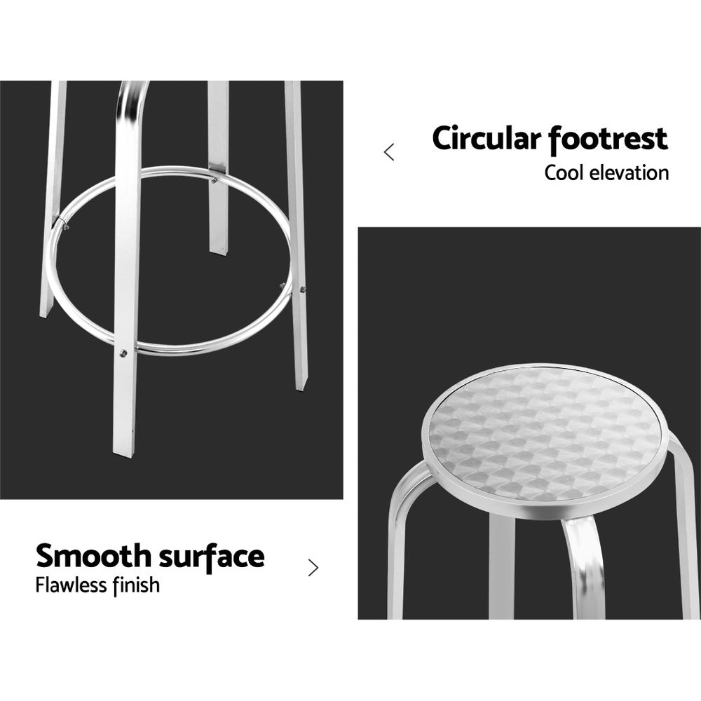 Gardeon 2x Outdoor Bar Stools Aluminum 6