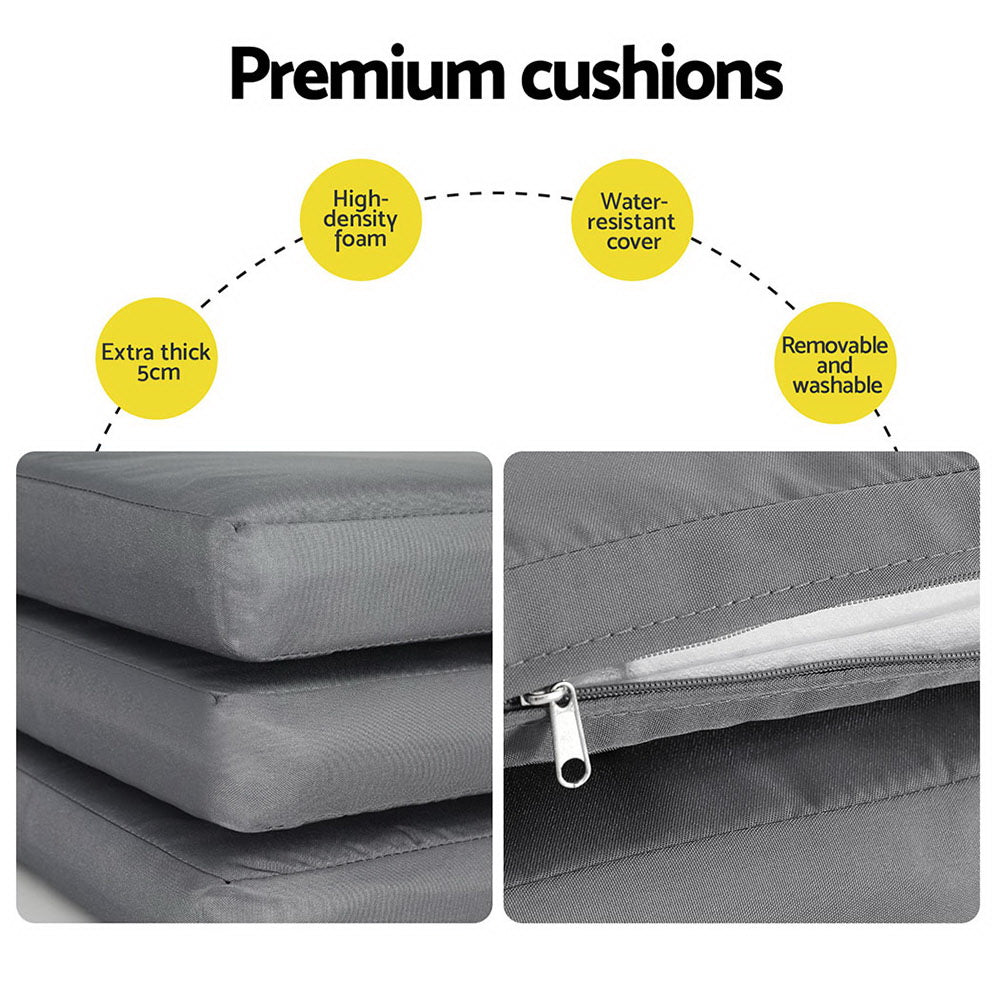 Gardeon Outdoor Dining Set 5 Piece Aluminum Extendable Table Setting Black 6