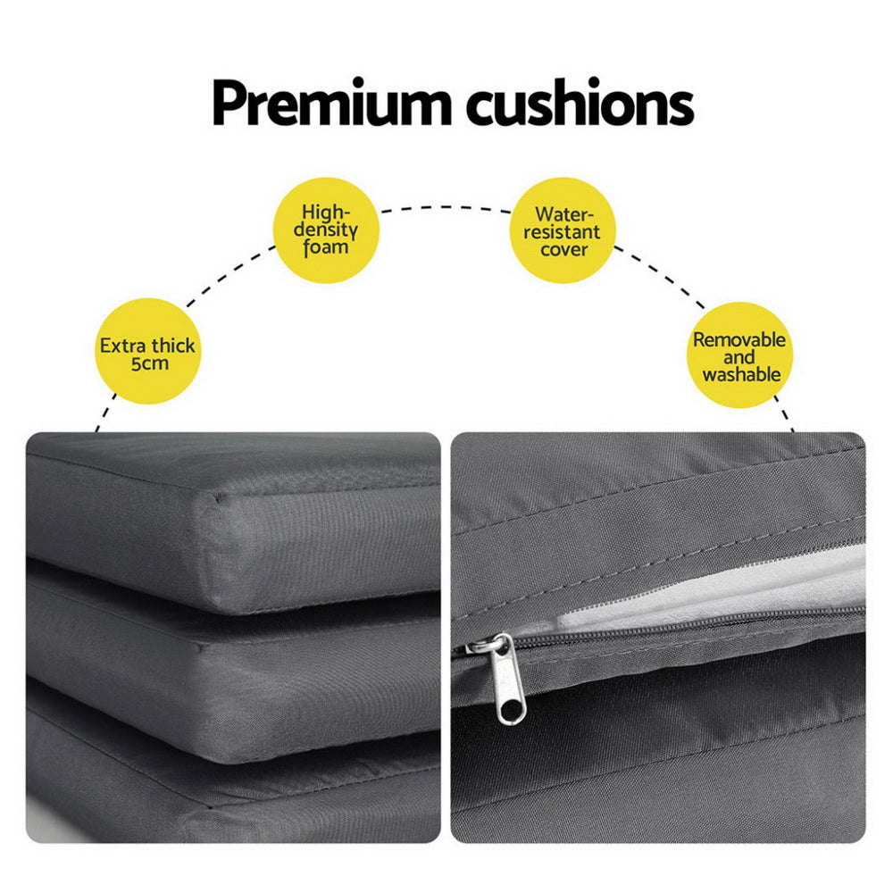 Gardeon Outdoor Dining Set 5 Piece Aluminum Extendable Table Setting White 6