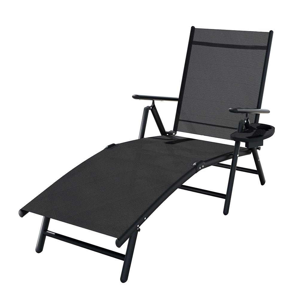 Gardeon Sun Lounge Outdoor Lounger Aluminium Folding Beach Chair Camping Patio 7