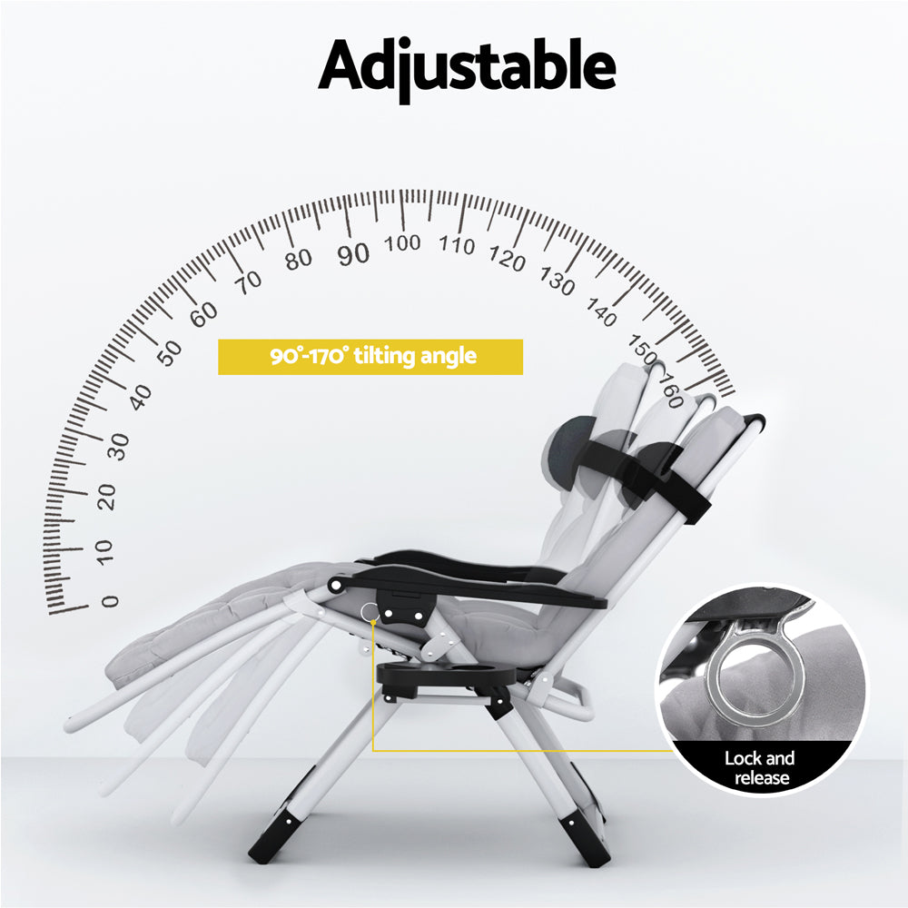 Gardeon Sun Lounge Folding Lounger Camping Zero Gravity Chair Outdoor Furniture 4