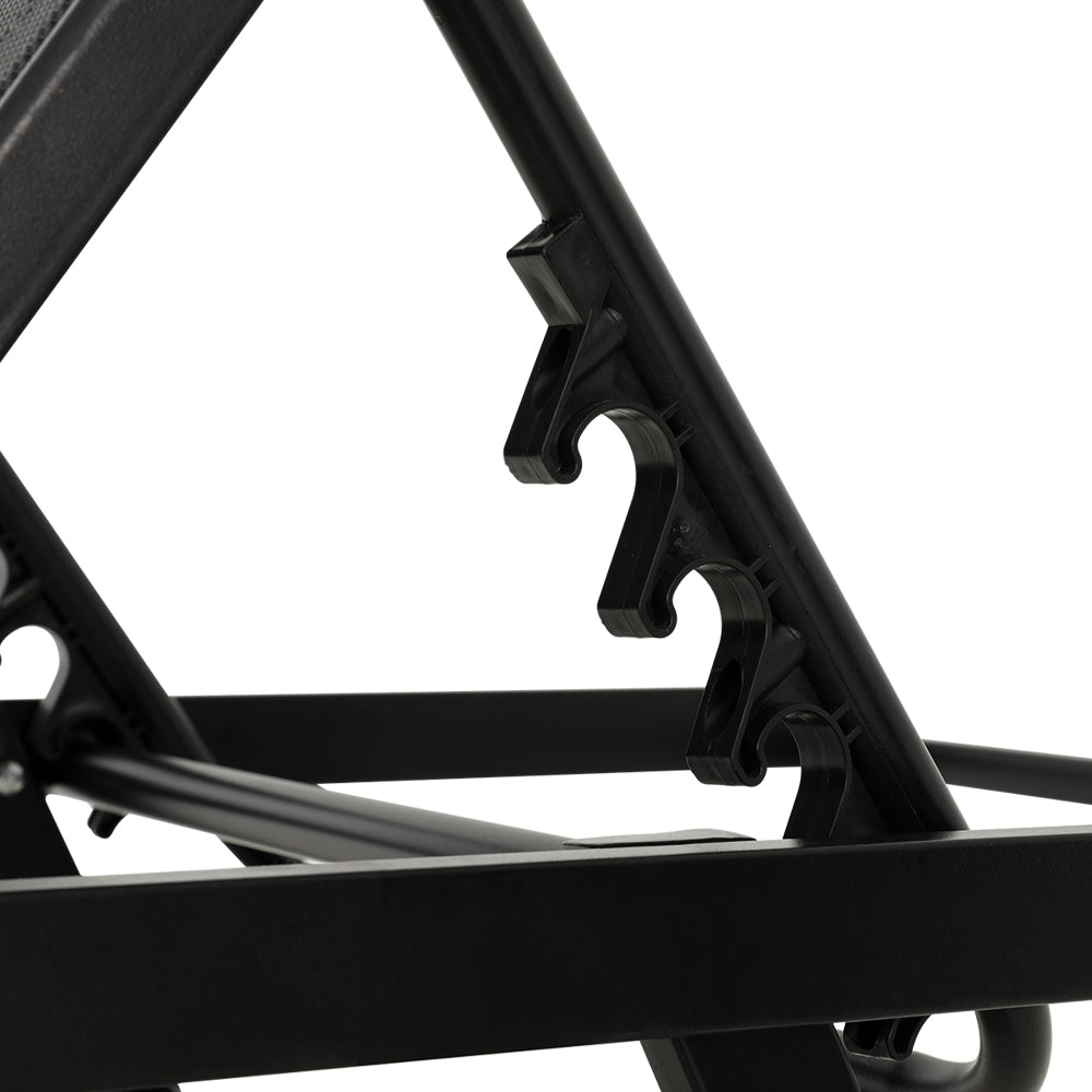 Gardeon Sun Lounge Outdoor Lounger Steel Beach Chair Patio Furniture Black 4