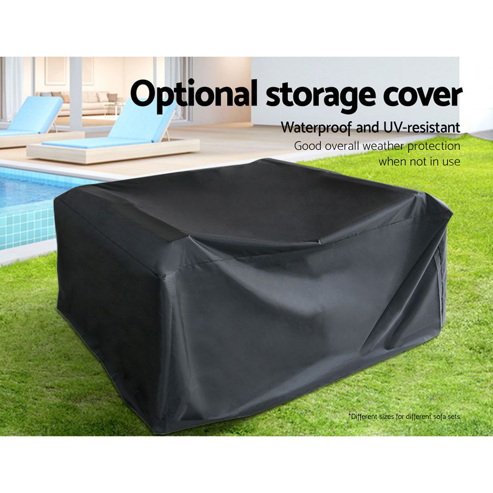 Gardeon 10-Piece Outdoor Sofa Set Wicker Couch Lounge Setting Cover 5