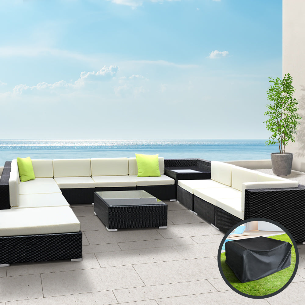 Gardeon 12PC Sofa Set with Storage Cover Outdoor Furniture Wicker 8