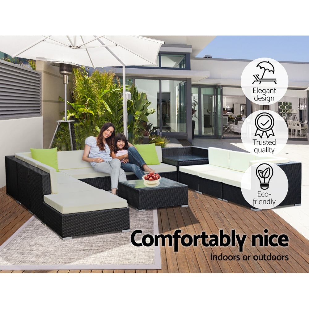 Gardeon 12PC Outdoor Furniture Sofa Set Wicker Garden Patio Lounge 6