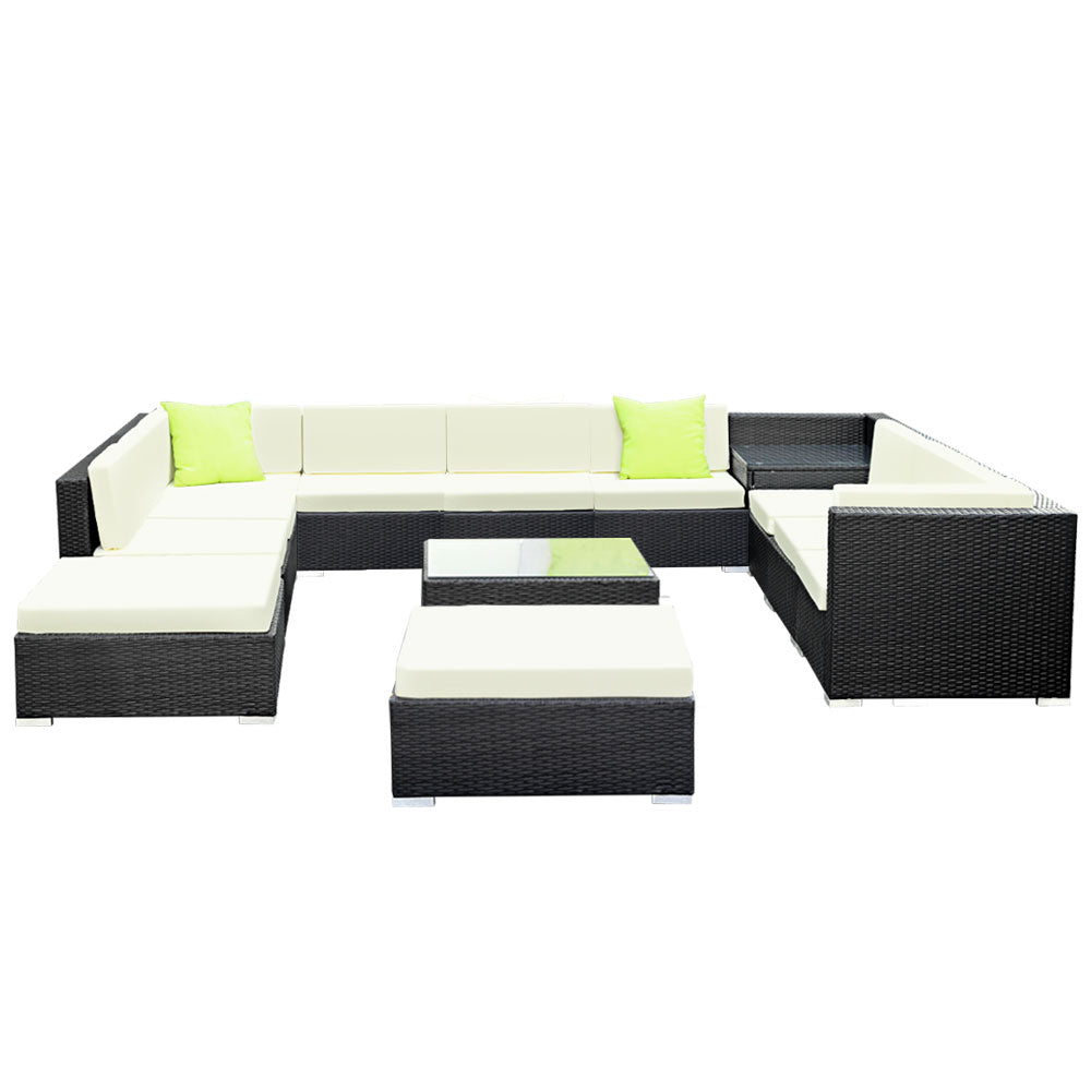 Gardeon 13-Piece Outdoor Sofa Set Wicker Couch Lounge Setting Cover 3