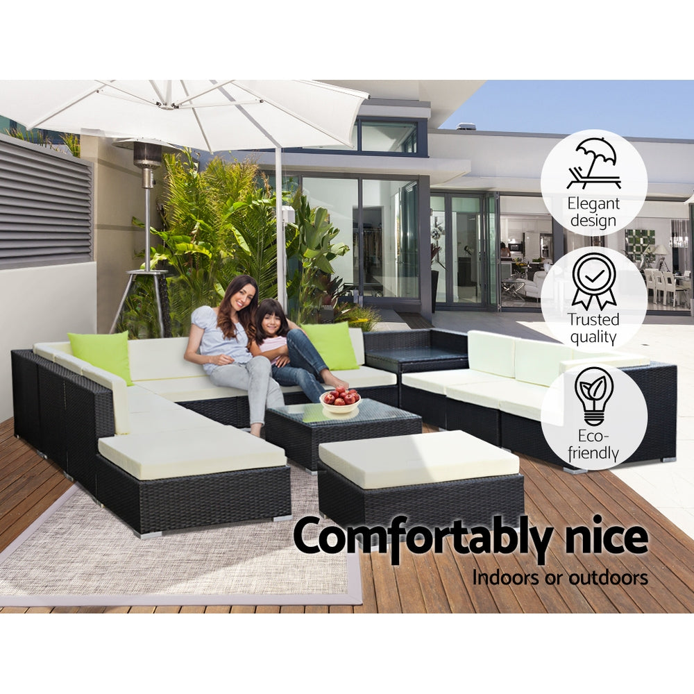 Gardeon 13-Piece Outdoor Sofa Set Wicker Couch Lounge Setting 11 Seater 6