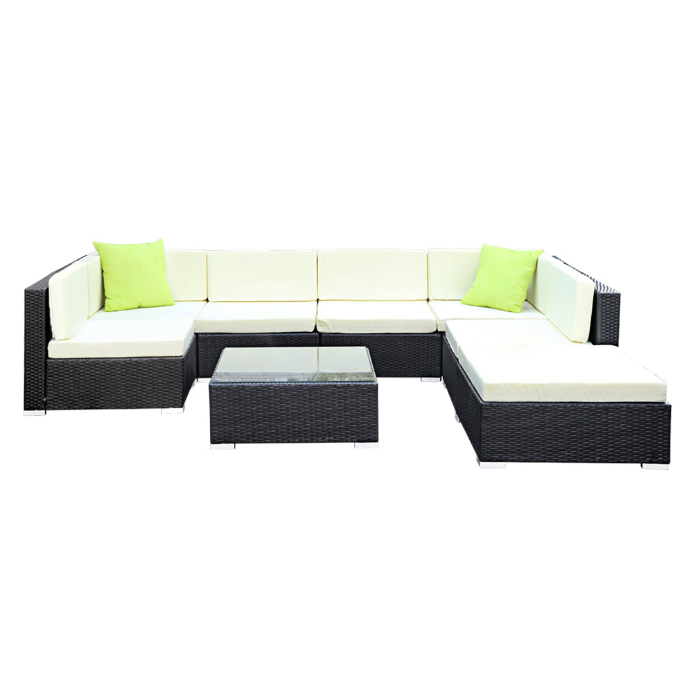 Gardeon 8-Piece Outdoor Sofa Set Wicker Couch Lounge Setting Cover 3