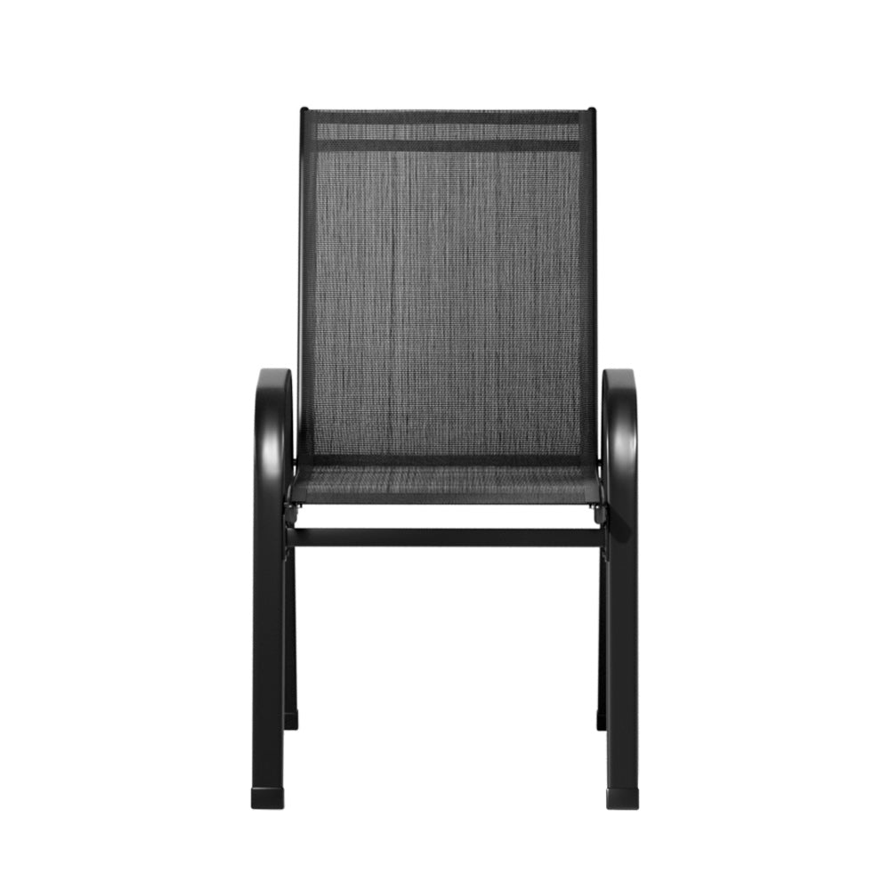 Gardeon 6PC Outdoor Dining Chairs Stackable Lounge Chair Patio Furniture Black 3