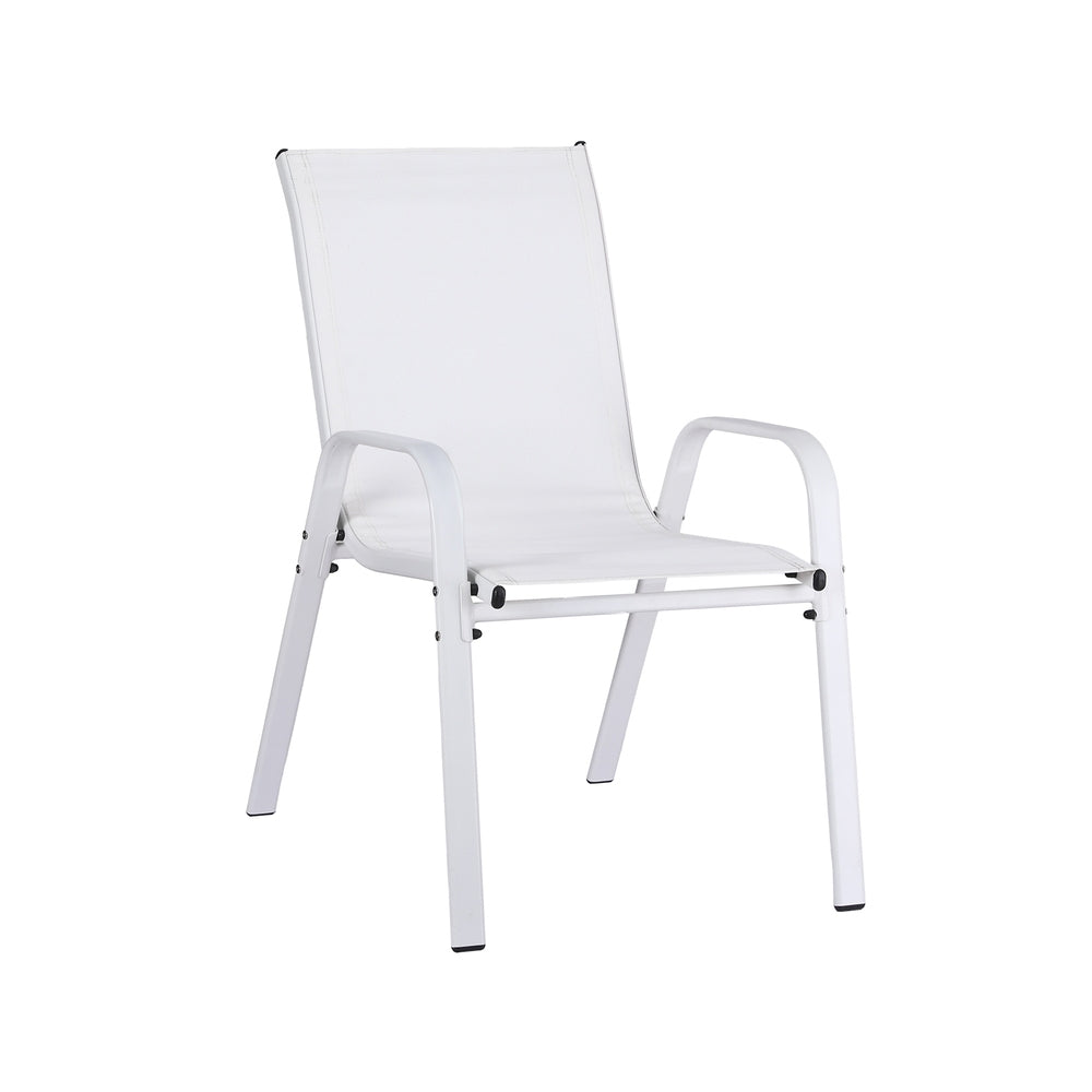 Gardeon 4PC Outdoor Dining Chairs Stackable Lounge Chair Patio Furniture White 3