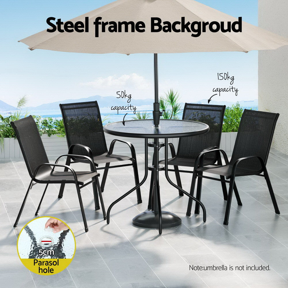 Gardeon Outdoor Dining Set Table and Chairs Patio Garden Furniture Bistro Set 4
