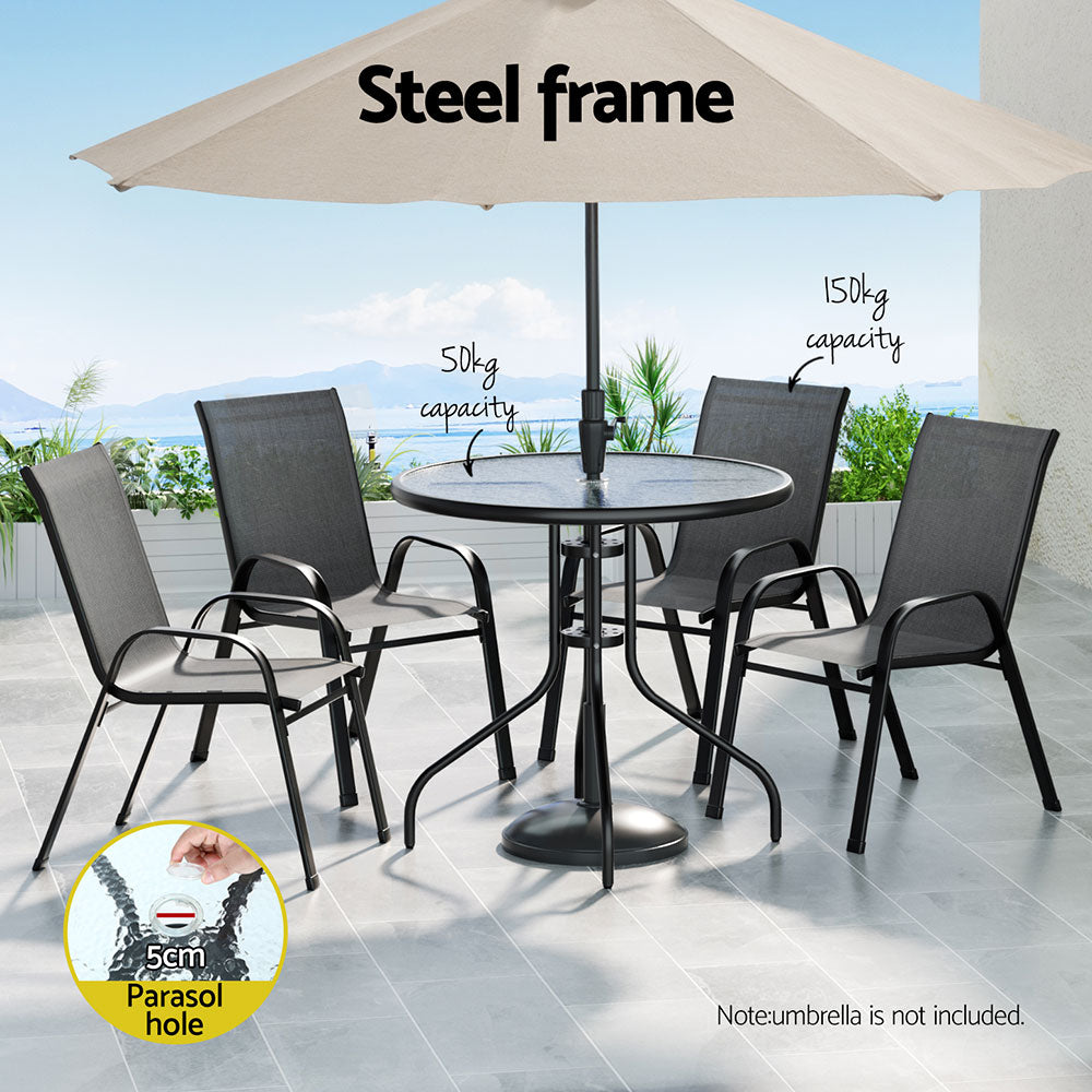 Gardeon Outdoor Dining Set Table and Chairs Patio Garden Furniture Bistro Set 4