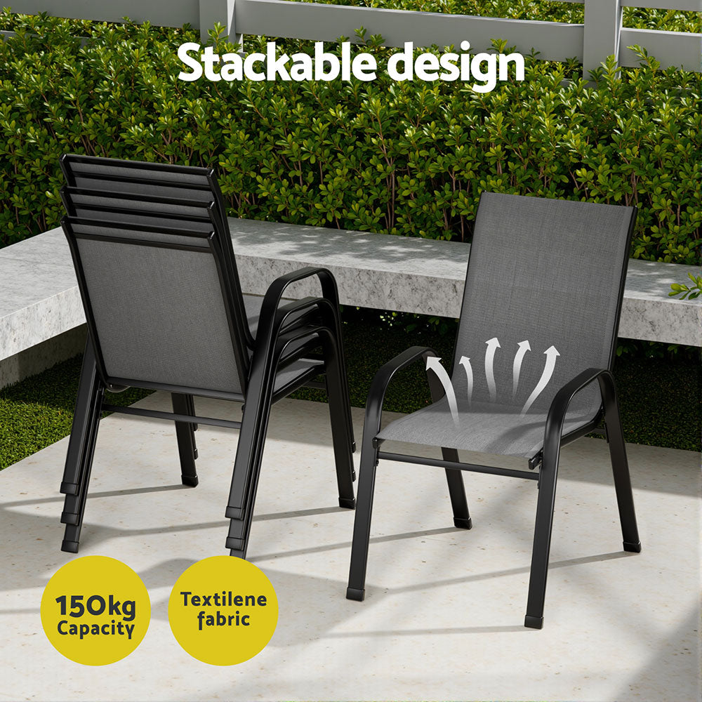 Gardeon Outdoor Dining Set Table and Chairs Patio Garden Furniture Bistro Set 5