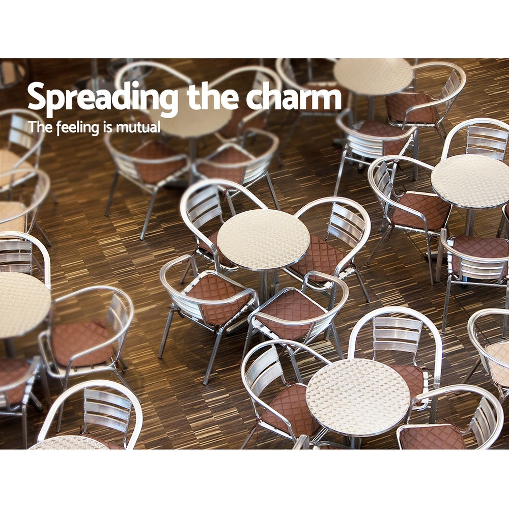 Gardeon Outdoor Bar Table Adjustable Aluminium Round 70/110cm 5