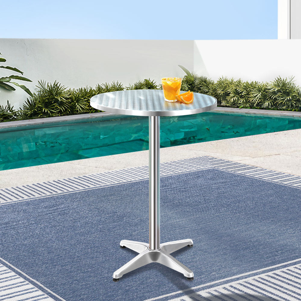 Gardeon Outdoor Bar Table Adjustable Aluminium Round 70/110cm 7