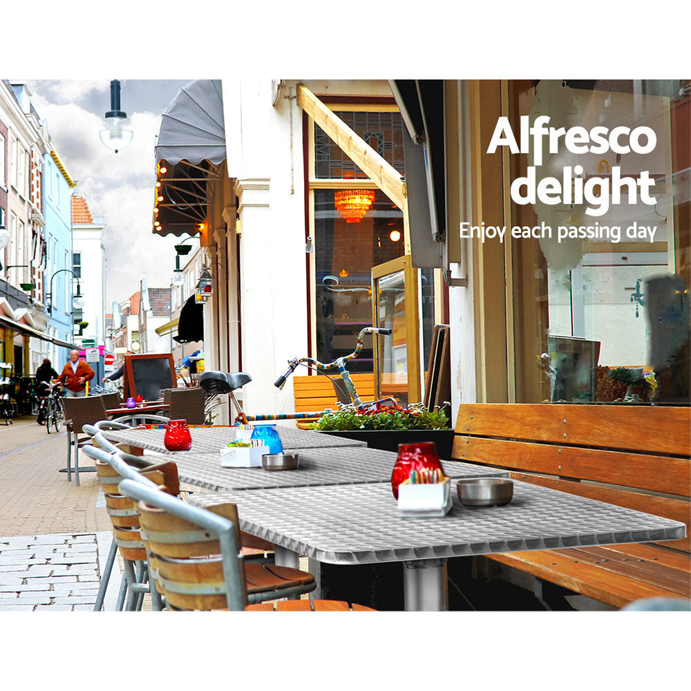 Gardeon Outdoor Bar Table Adjustable Aluminium Square 70/110cm 5