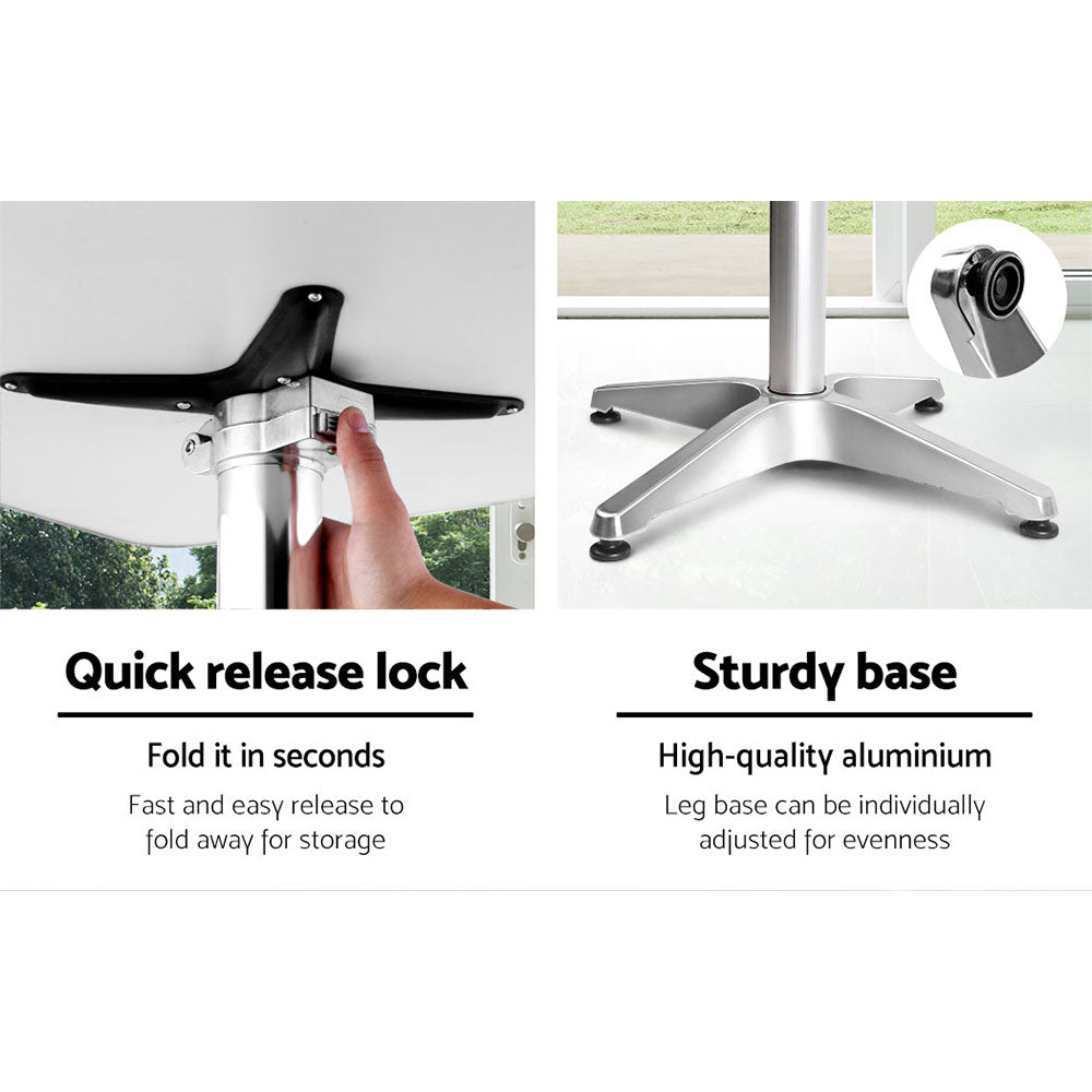 Gardeon Outdoor Bar Table Adjustable Aluminium Square 70/110cm 6