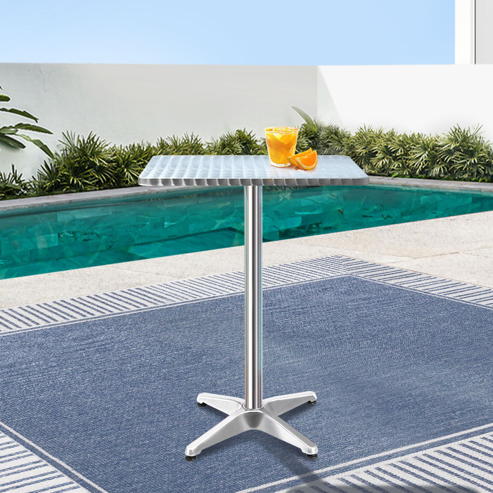 Gardeon Outdoor Bar Table Adjustable Aluminium Square 70/110cm 7
