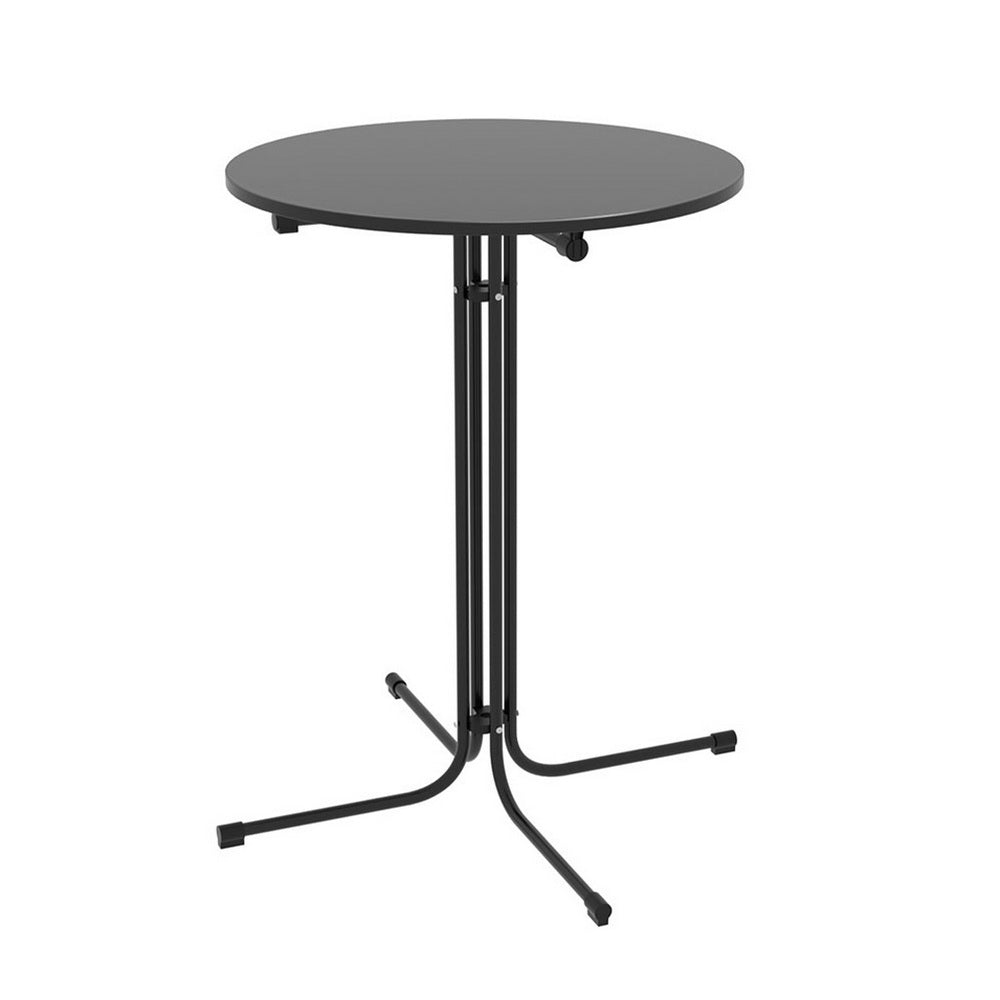 Gardeon Outdoor Bar Table Round Folding Desk Top 109cm Patio Furniture Black