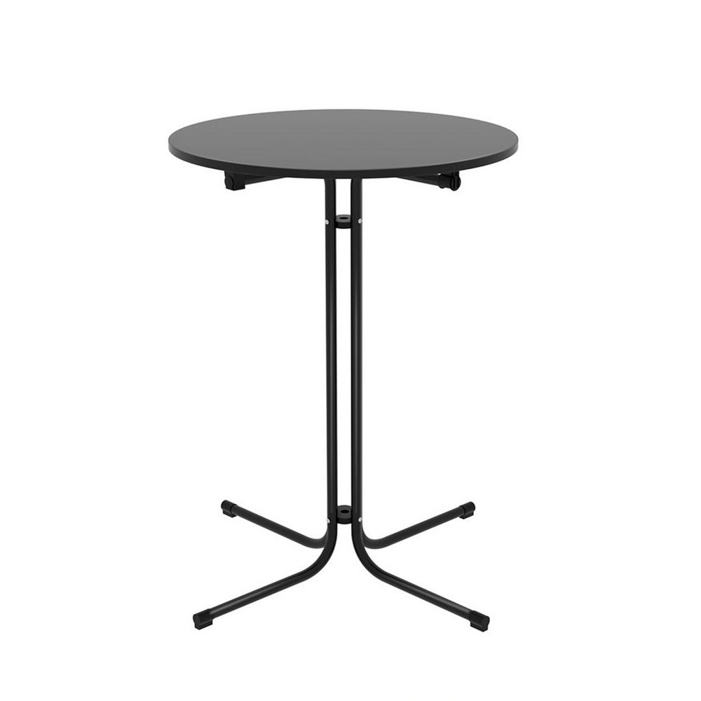 Gardeon Outdoor Bar Table Round Folding Desk Top 109cm Patio Furniture Black 3
