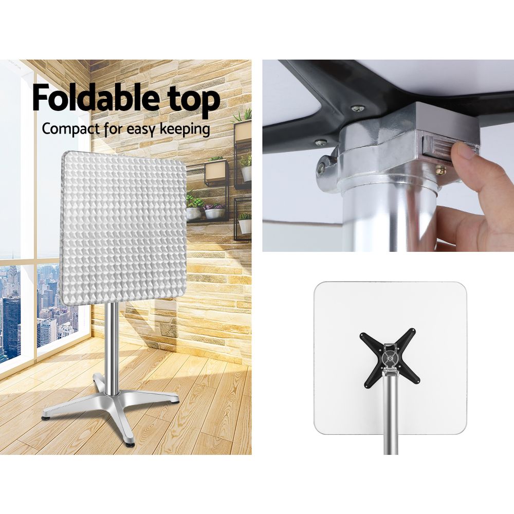 Gardeon 3-Piece Outdoor Bar Set Bistro Table Stools Adjustable Square Cafe 6