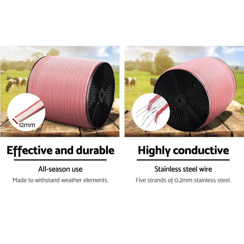 Giantz Electric Fence Poly Tape 2000M 5