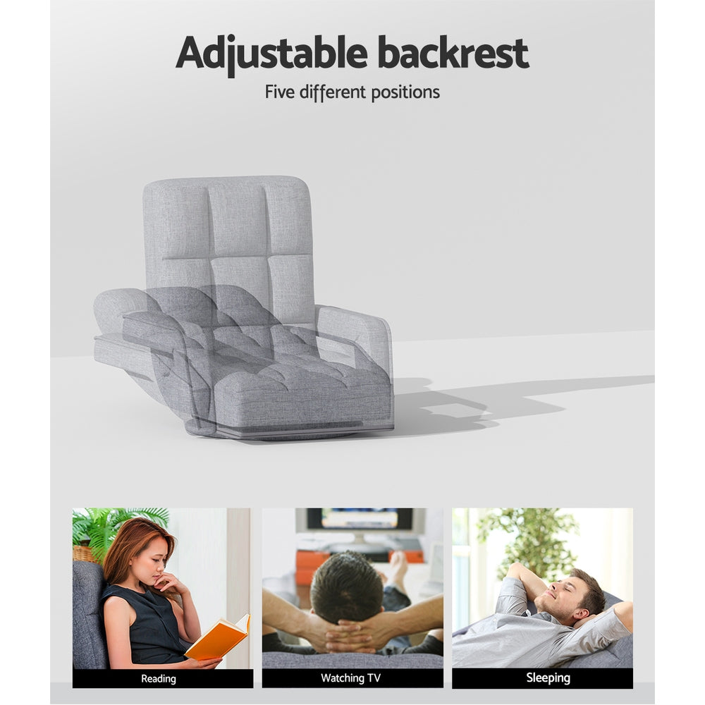 Artiss Floor Chair Lounge Sofa Swivel Grey 4