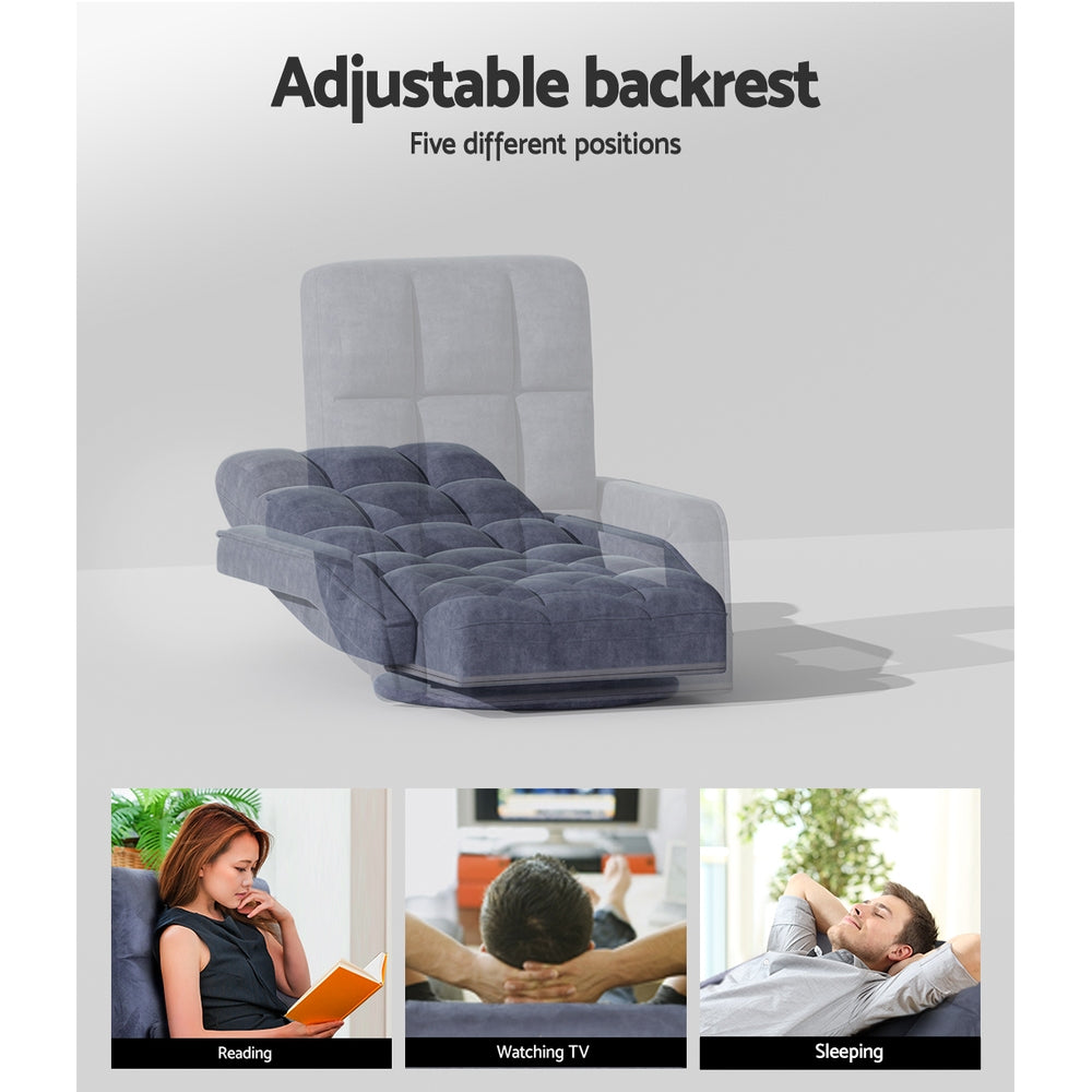 Artiss Floor Chair Lounge Sofa Swivel Charcoal 4