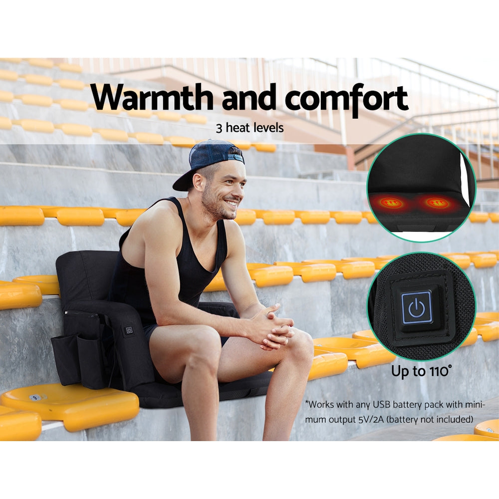 Artiss Lounge Sofa Bed With Armrest Heated Floor Recliner Futon Couch Folding Chair Cushion 4