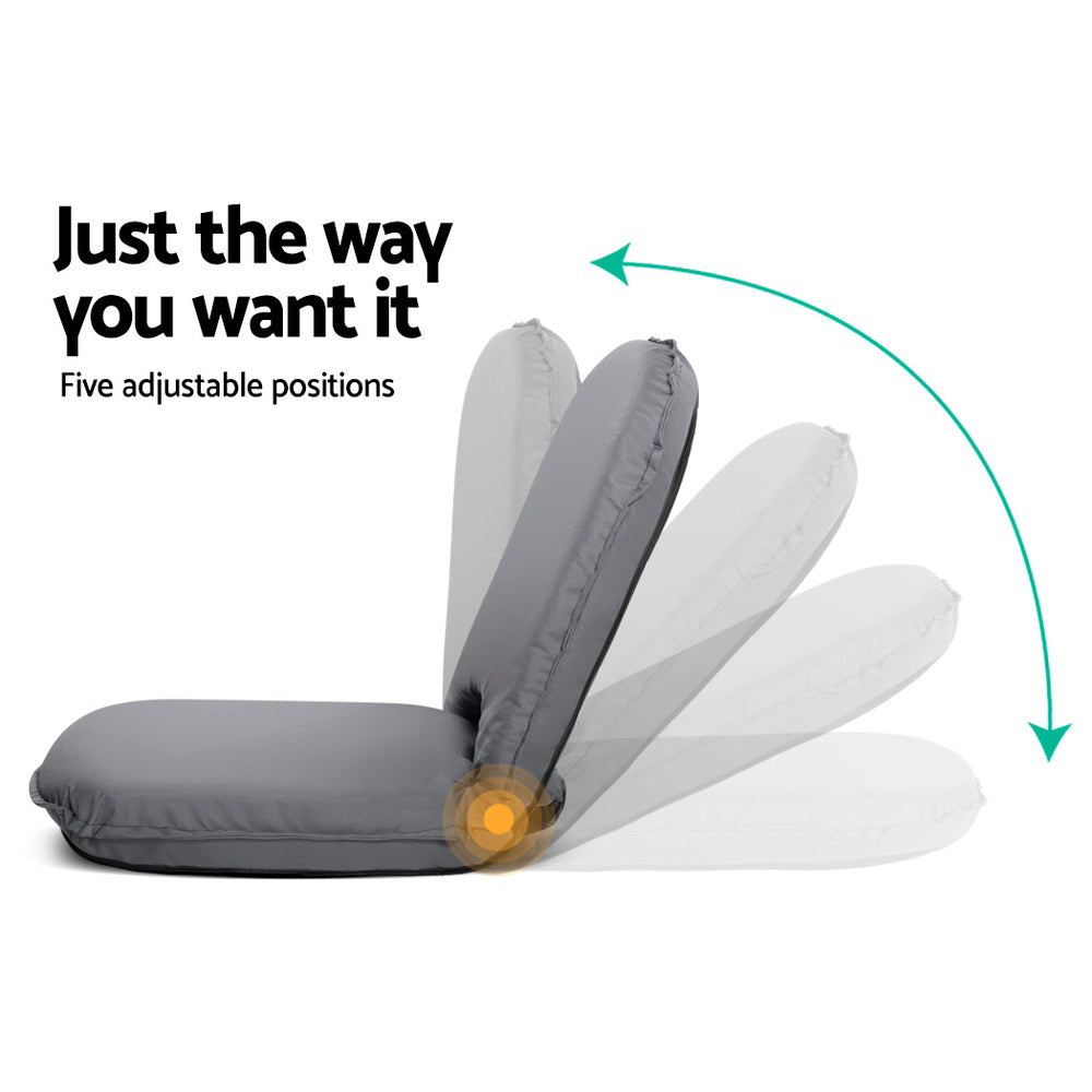 Artiss Floor Lounge Sofa Camping Chair Grey 5