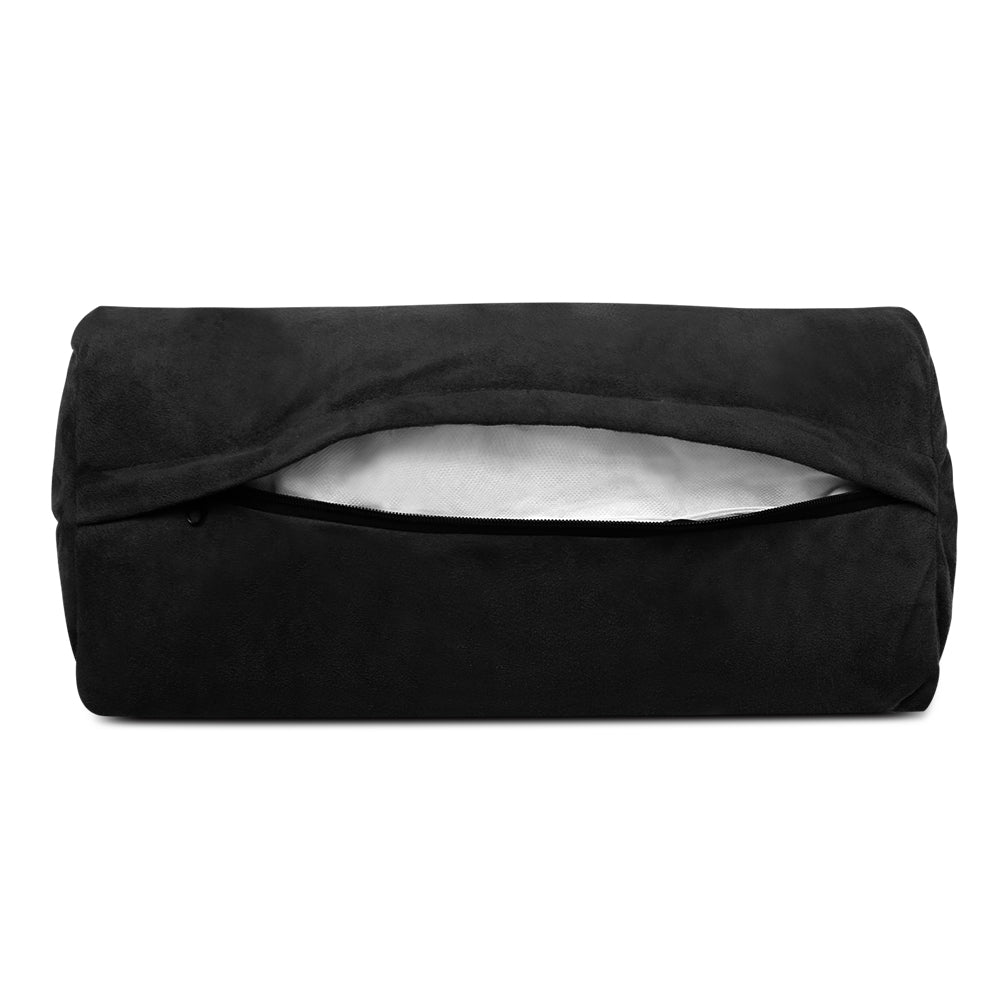 Artiss Floor Lounge Sofa Bed 2-seater Charcoal Suede 7